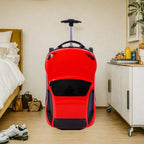 18” Kids Pull-Along Car Suitcase with Retractable Handle Durable ABS Hardshell Blue Red