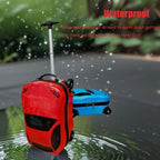 18” Kids Pull-Along Car Suitcase with Retractable Handle Durable ABS Hardshell Blue Red
