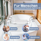 Adjustable Hanging Bathtub Seat with Non-Slip Handles Aluminum Alloy Frame Bath Stool 72-82 cm