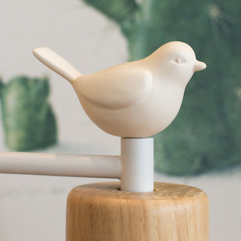 Nordic Style Metal and Wood Wall Sconce Light with Bird Accent White or Black 5-9 Inch Kid Bedroom Lamp E26/E27 Base