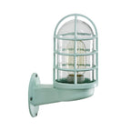 Loft Capsule Industrial Wall Sconce Light with Transparent Glass Shade and Wire Cage in Pink Blue Rust