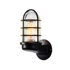 Loft Capsule Industrial Wall Sconce Light with Transparent Glass Shade and Wire Cage in Pink Blue Rust