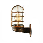 Loft Capsule Industrial Wall Sconce Light with Transparent Glass Shade and Wire Cage in Pink Blue Rust