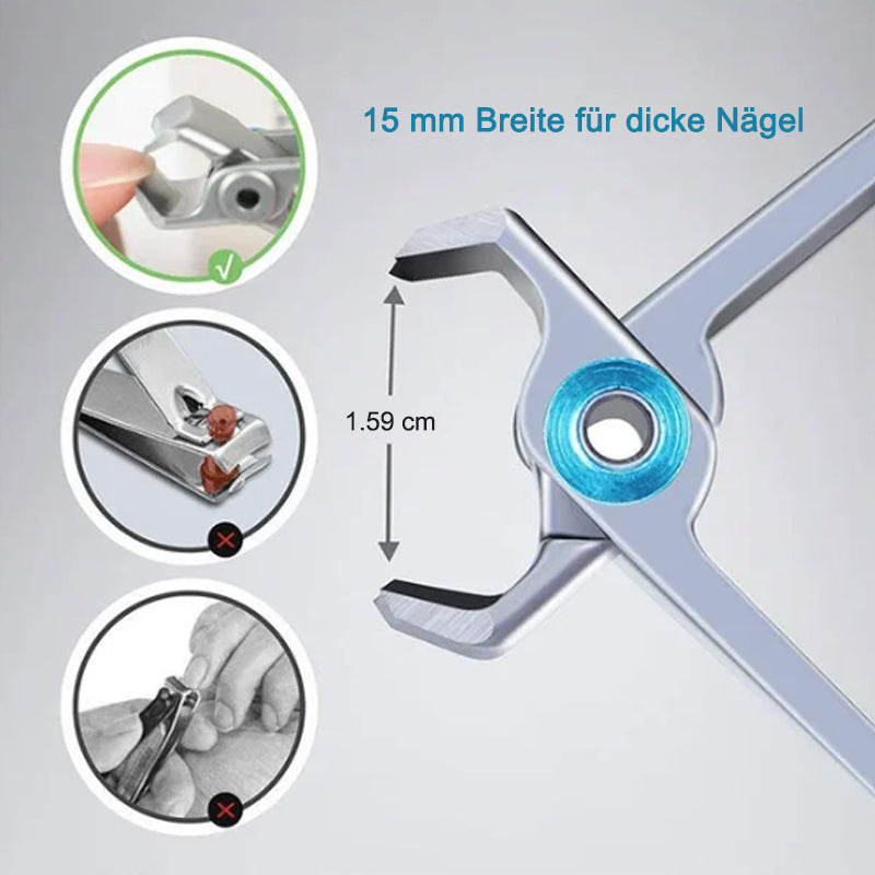 Portable Stainless Steel Nail Clippers Ultra-Sharp Curved Edges Wide Jaw for Thick Nails with Nail Catcher