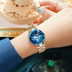 Ladies Waterproof Quartz Watch Stainless Steel Strap Starry Diamond Dial 26mm
