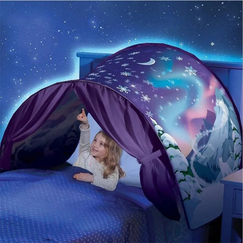 Magical Kids Bed Tent Elina Breathable Fabric Easy Setup Imaginative Design for Children 3+