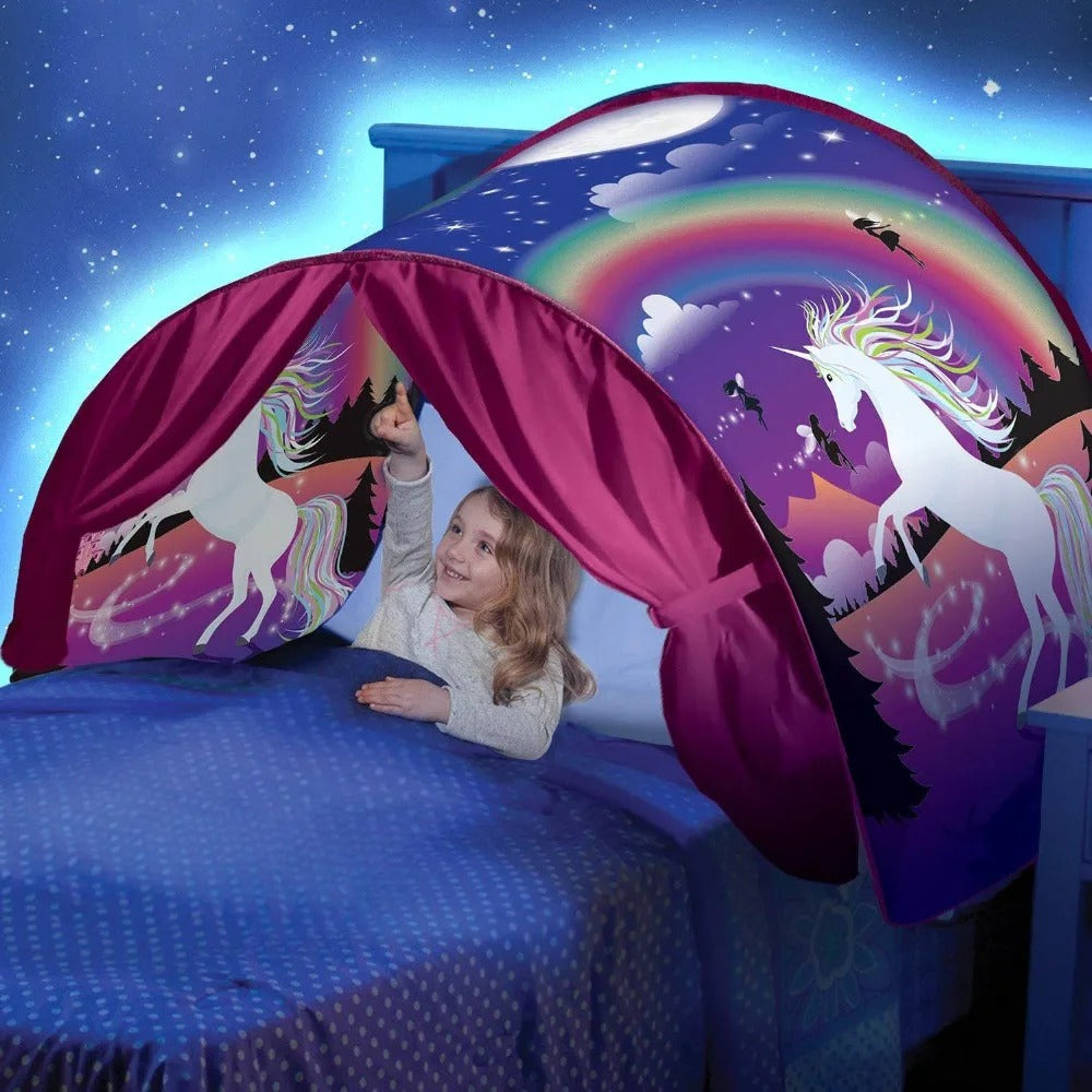 Magical Kids Bed Tent Elina Breathable Fabric Easy Setup Imaginative Design for Children 3+
