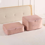 Duvet Storage Bag Premium Nylon Space-Saving Compression with Reinforced Handles Gray Oat Pink Blue