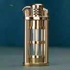 Transparent Windproof Metal Kerosene Flame Lighter Brass Compact 72mm