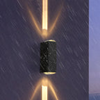 Modern Waterproof LED Outdoor Wall Light Aluminum Black Rectangular Hardwired