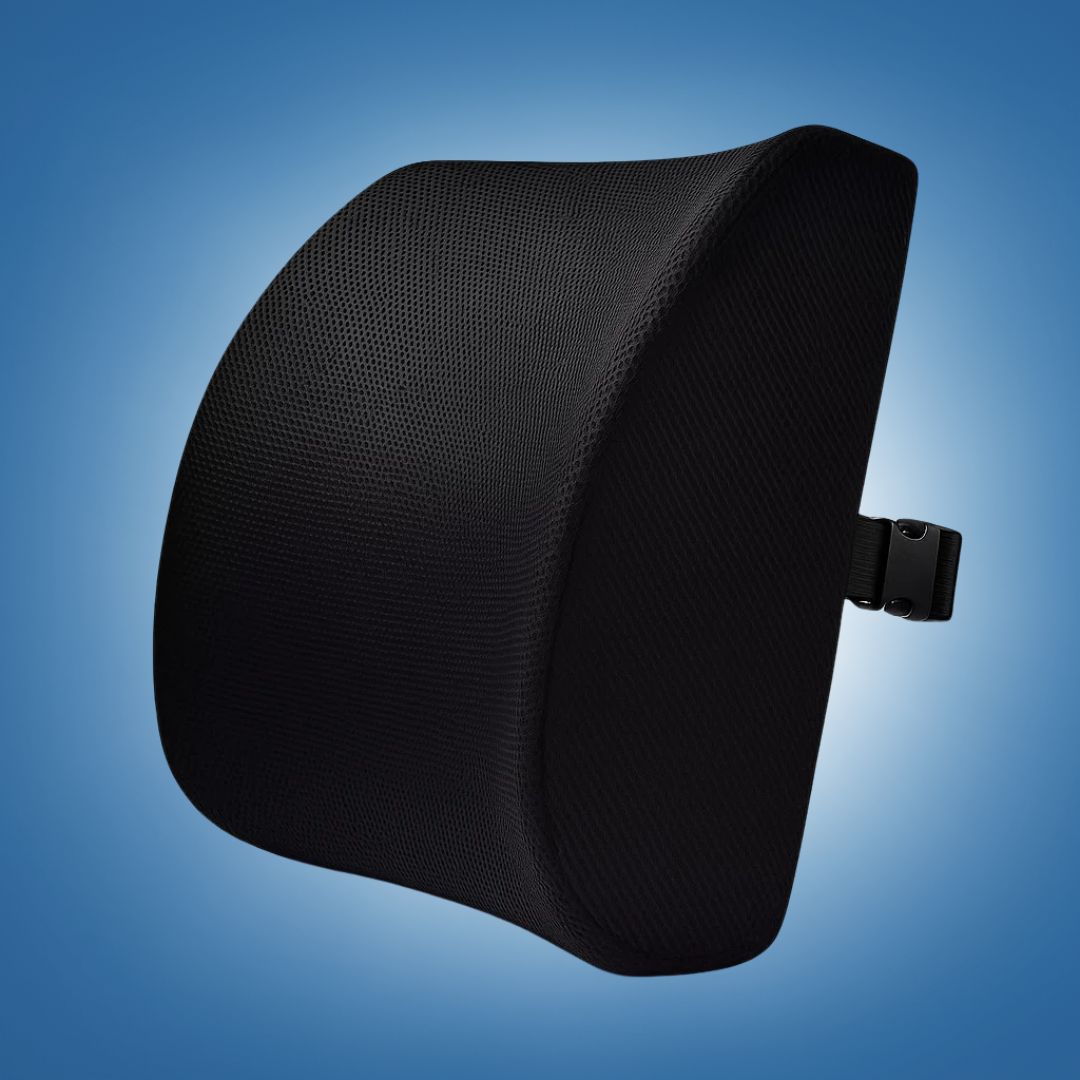 DriveEase Car Lumbar Support Cushion Memory Foam Breathable Mesh Ergonomic Back Pain Relief for Commute and Long Drives