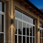 Modern Waterproof LED Outdoor Wall Light Aluminum Black Rectangular Hardwired
