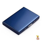 Ultra-Thin Stainless Steel Card Case with RFID Theft and Demagnetization Protection, Holds 6 Cards