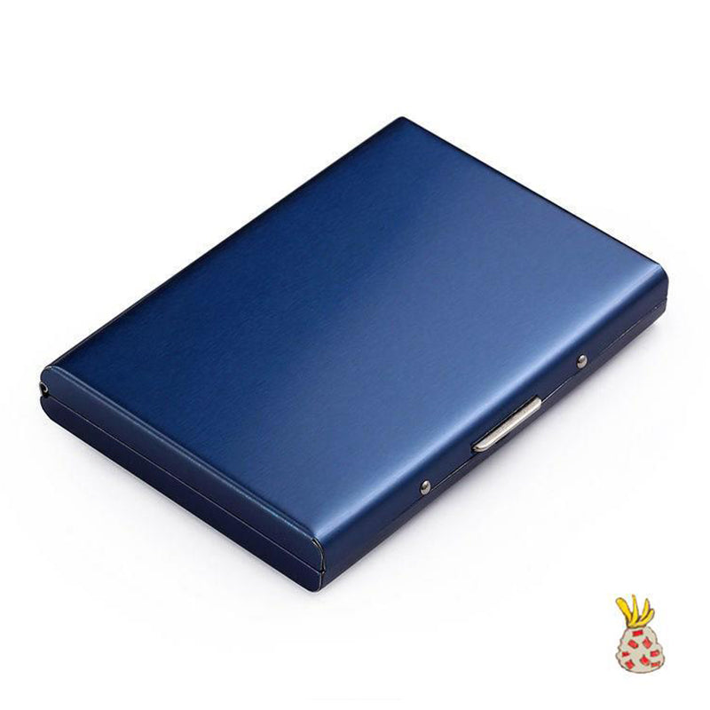 Ultra-Thin Stainless Steel Card Case with RFID Theft and Demagnetization Protection, Holds 6 Cards