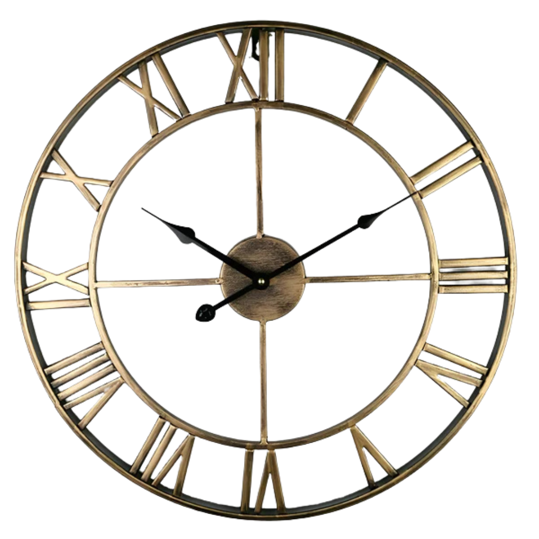 Large Metal Wall Clock 60cm Diameter Contemporary 3D Design Battery Operated