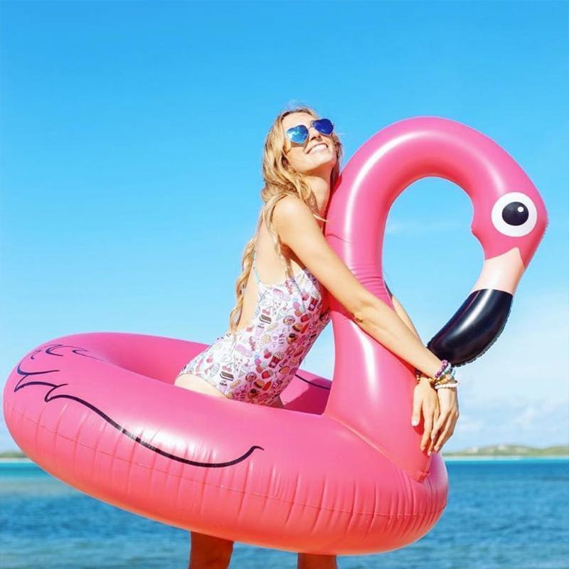Harrow Inflatable Flamingo Pool Float 120cm Pink PVC Vinyl Oversized Swimming Ring
