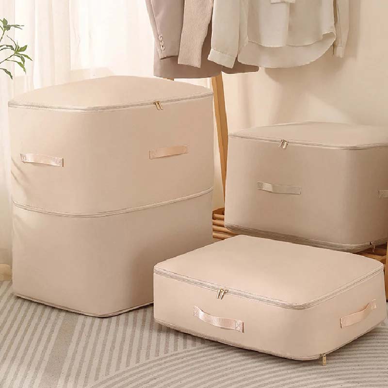 Duvet Storage Bag Premium Nylon Space-Saving Compression with Reinforced Handles Gray Oat Pink Blue