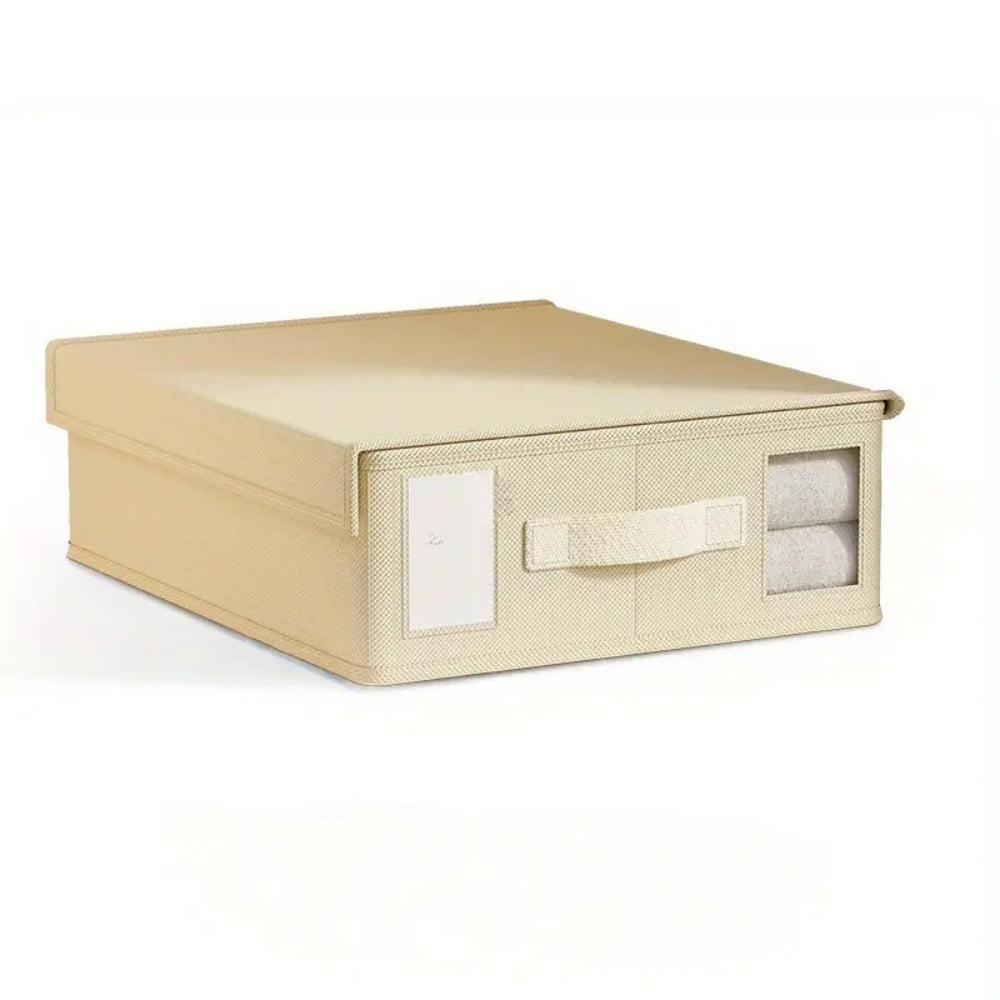 Foldable Bedding Organizer Space-Saving Fabric Storage for Sheets Duvet Covers Pillowcases