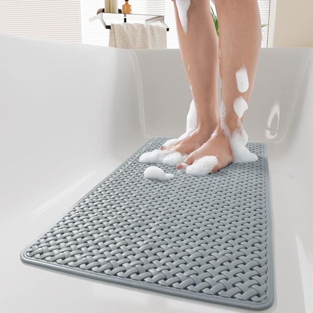 Non-Slip Bathtub Mat with Suction Cups Quick Drying Rubber Bath Shower Mat 48x78 cm