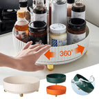 Harrow 360° Rotating Storage Bowl and Spice Rack Organizer with Removable Tray White Green Orange