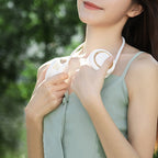 Foldable USB Rechargeable Portable Neck Fan Bladeless Turbine Design Adjustable Silicone Band