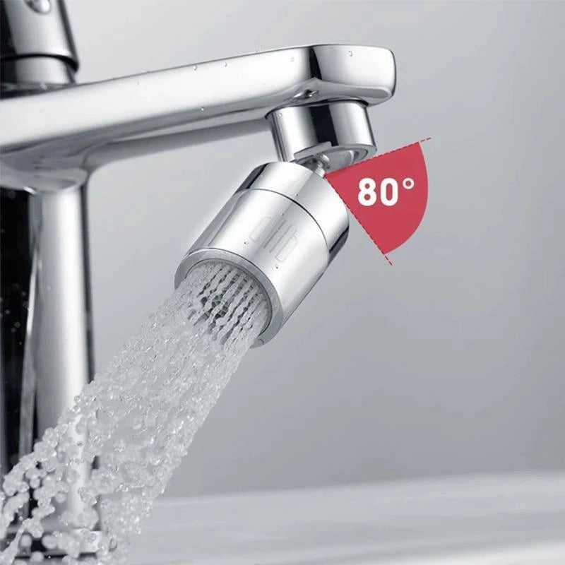 Rotating Faucet Spray Head Stainless Steel Dual Mode Water Saving Kitchen Sink Accessory