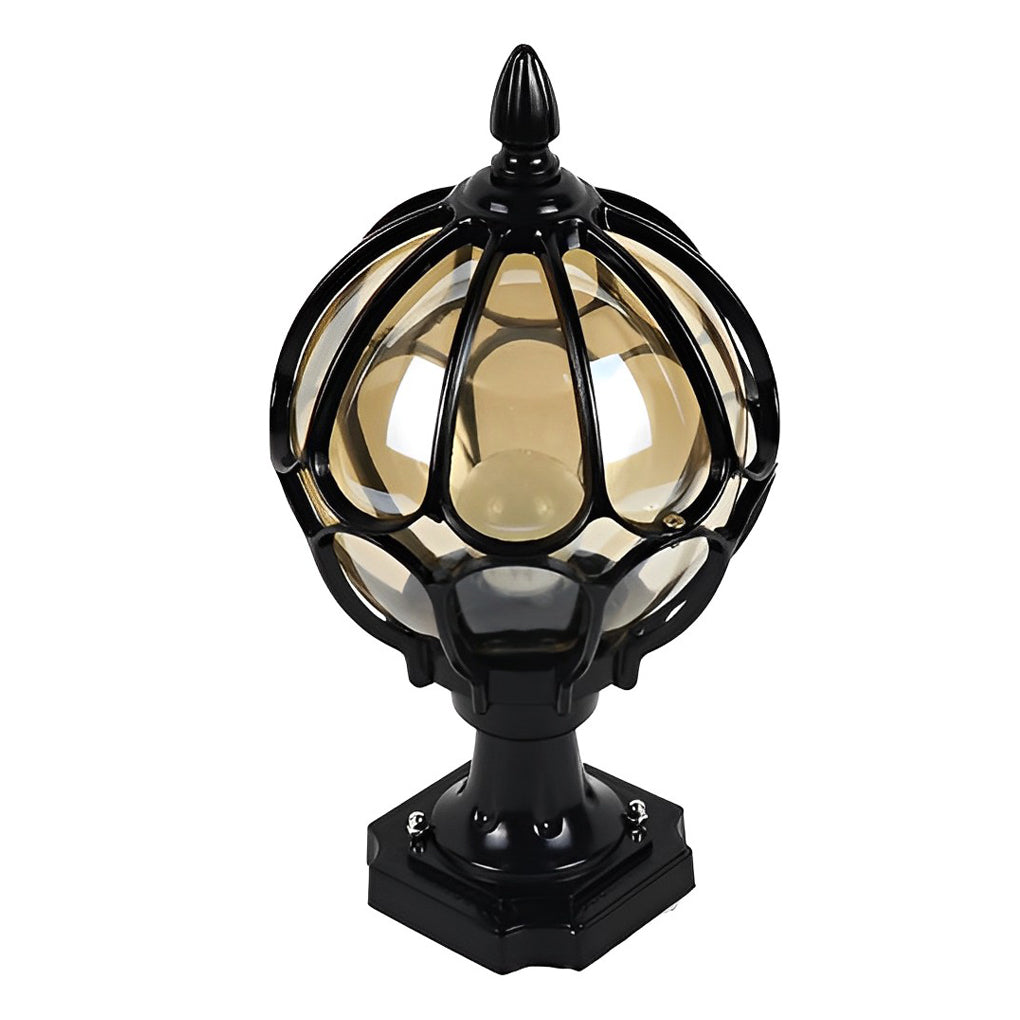 Vintage Outdoor LED Pier Mount Post Light Clear Glass Globe Black Bronze Aluminum