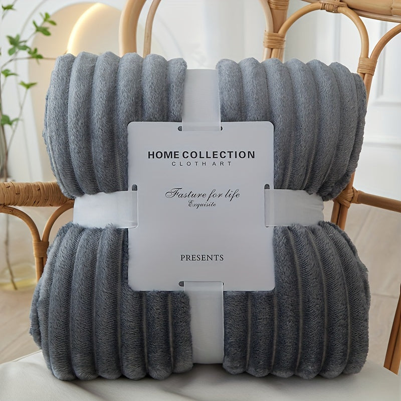 Ultra-Soft Flannel Blanket Polyester Cozy Warm Lightweight Throw for Sofa Bed
