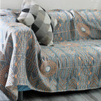 Reversible Cotton Striped Blanket Ultra-Plush Throw Sofa Cover Multiple Sizes