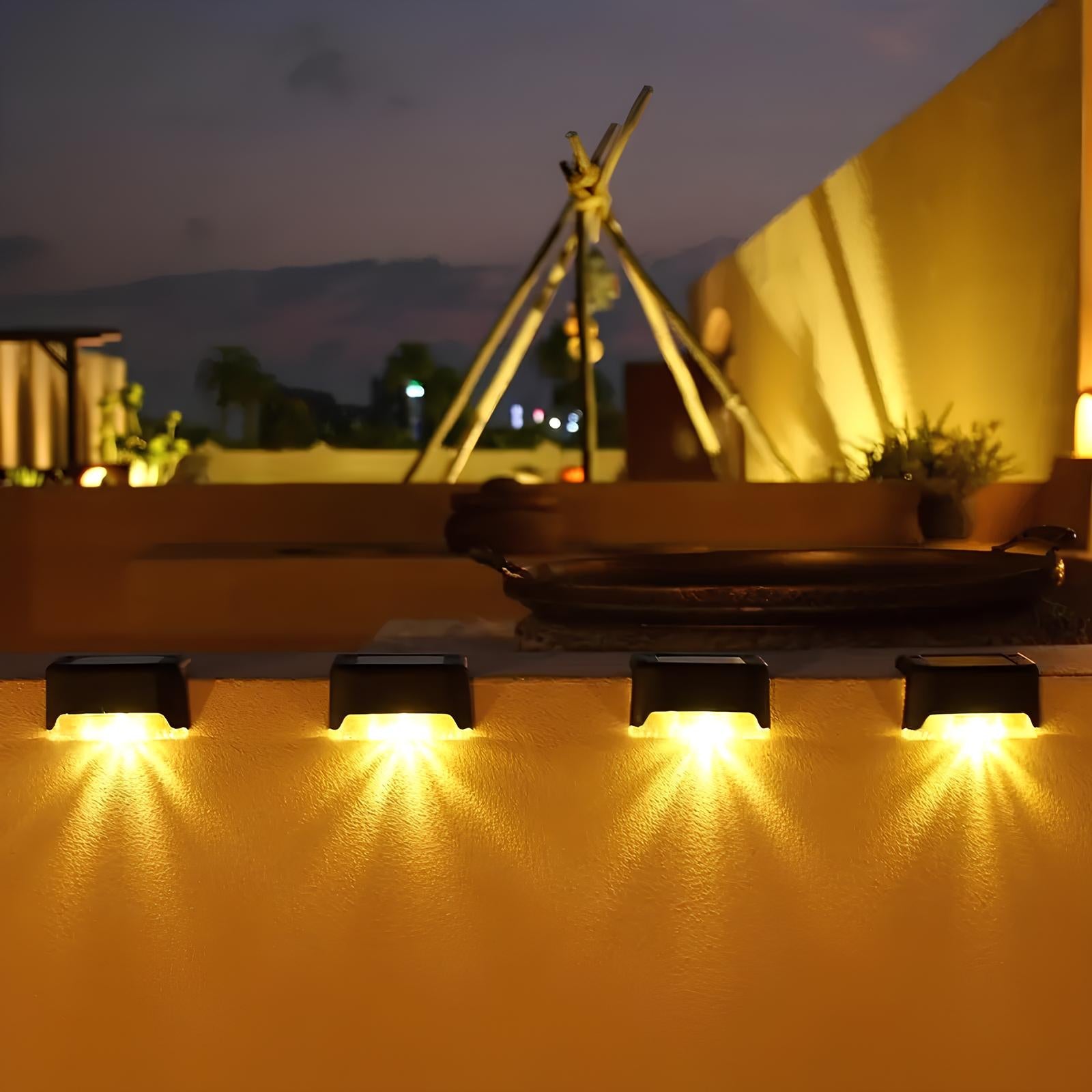 Solar Waterproof LED Step Light Solar-Powered Outdoor Stair Lighting Weather-Resistant