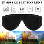 Oversized Aviator Sunglasses Women UV400 Protection Lightweight Durable AC Plastic Frame