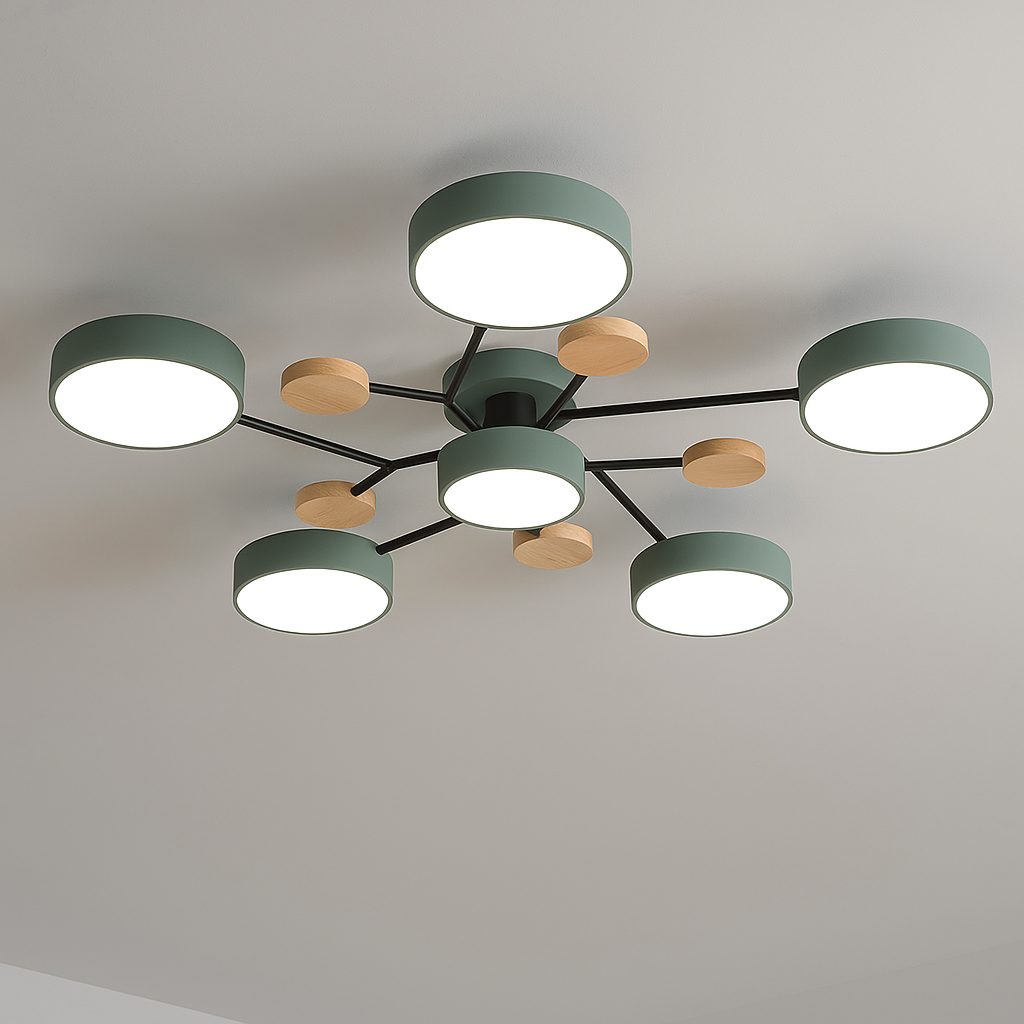 Modern LED Ceiling Light Recessed Iron Acrylic Fixture Adjustable Brightness 11.8-17.7 Inch