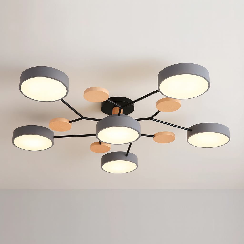 Modern LED Ceiling Light Recessed Iron Acrylic Fixture Adjustable Brightness 11.8-17.7 Inch