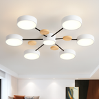 Modern LED Ceiling Light Recessed Iron Acrylic Fixture Adjustable Brightness 11.8-17.7 Inch