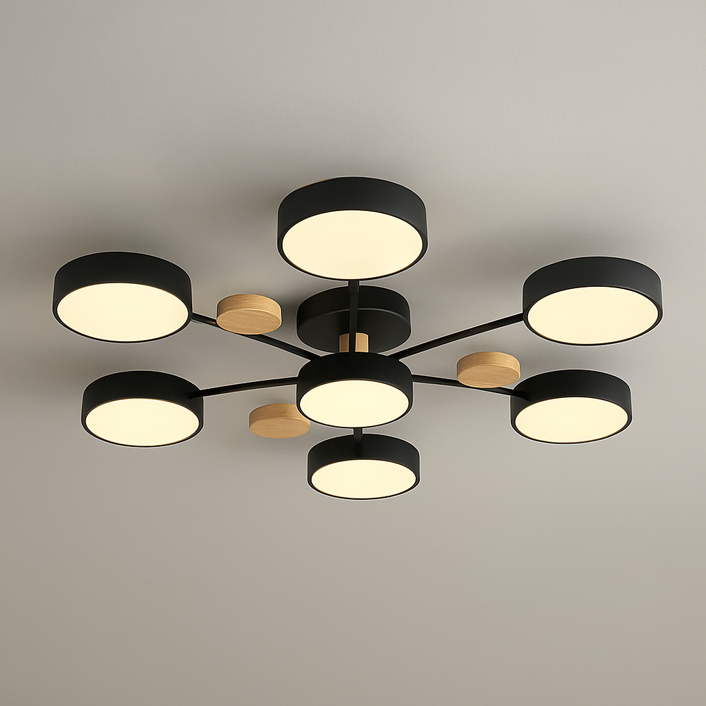 Modern LED Ceiling Light Recessed Iron Acrylic Fixture Adjustable Brightness 11.8-17.7 Inch