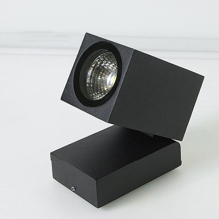 Modern Outdoor Waterproof LED Wall Spotlight Adjustable Angle Black Aluminum Sconce Lamp 5W 500lm