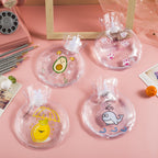 Bowlift Transparent Water Bottle Set BPA-Free Leak-Proof with Animal Design for Women