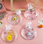 Bowlift Transparent Water Bottle Set BPA-Free Leak-Proof with Animal Design for Women
