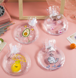 Bowlift Transparent Water Bottle Set BPA-Free Leak-Proof with Animal Design for Women