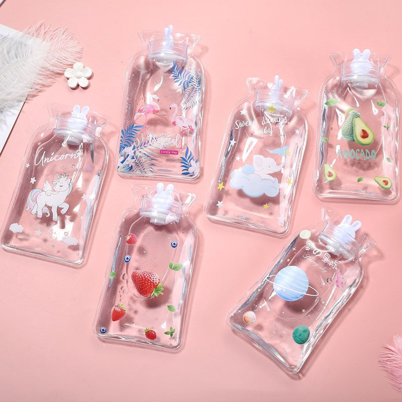 Bowlift Transparent Water Bottle Set BPA-Free Leak-Proof with Animal Design for Women