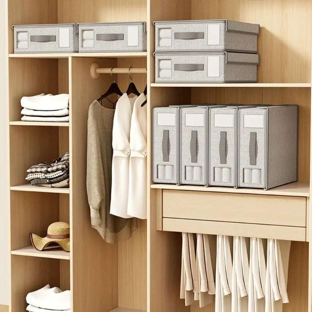 Foldable Bedding Organizer Space-Saving Fabric Storage for Sheets Duvet Covers Pillowcases