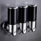 Wall Mounted Soap Dispenser Stainless Steel ABS 16.9 fl oz Push Pump Bathroom Organizer Set of 1-3