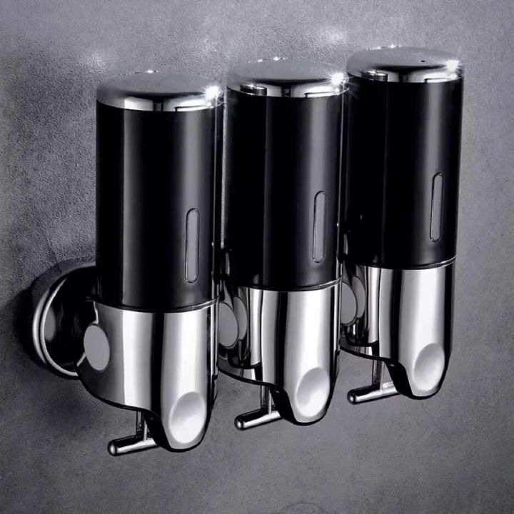 Wall Mounted Soap Dispenser Stainless Steel ABS 16.9 fl oz Push Pump Bathroom Organizer Set of 1-3