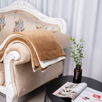 Ladies Cozy Reversible Blanket Soft Durable Microfiber Throw for Sofa Bed Picnic