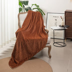 Brehn Women's Soft Microfiber Throw Blanket with Elegant Cable Pattern Cozy Warm
