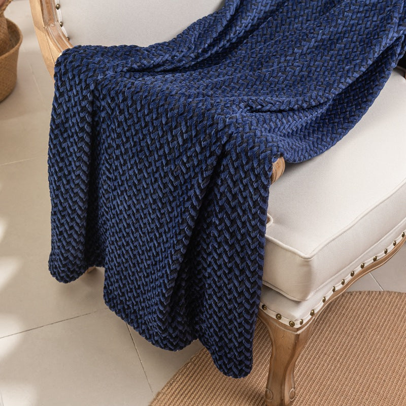Brehn Women's Soft Microfiber Throw Blanket with Elegant Cable Pattern Cozy Warm