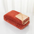 Brehn Women's Soft Microfiber Throw Blanket with Elegant Cable Pattern Cozy Warm