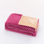 Brehn Women’s Reversible Blanket Cable Knit Pattern Soft Fleece Cozy Warm Throw