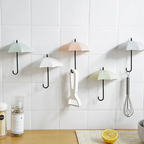 Umbrella Wall Hooks 3-Pack Adhesive Plastic Pastel and Neutral Colors Decorative Storage