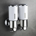 Wall Mounted Soap Dispenser Stainless Steel ABS 16.9 fl oz Push Pump Bathroom Organizer Set of 1-3